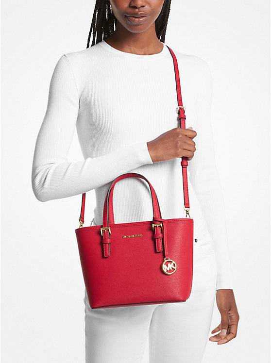 Michael Kors Jet Set Travel Extra-Small Saffiano Leather Top-Zip Tote Bag