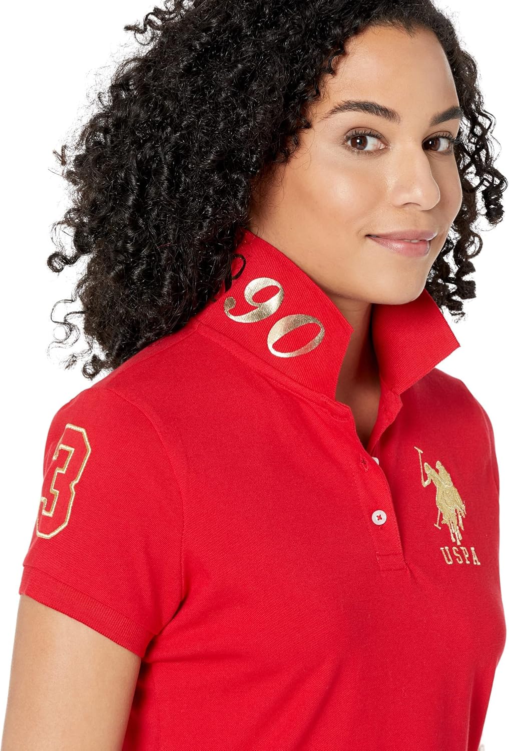 U.S polo metallic Print Shirt Ass since 1890 Women’s