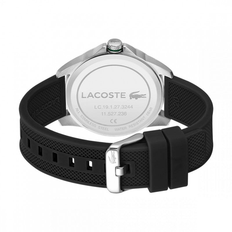 LACOSTE-Lacoste Le Croc - Reloj de cuarzo para hombre, acero inoxidable y correa de silicona, color negro (modelo: 2011156), Negro -, Hombres