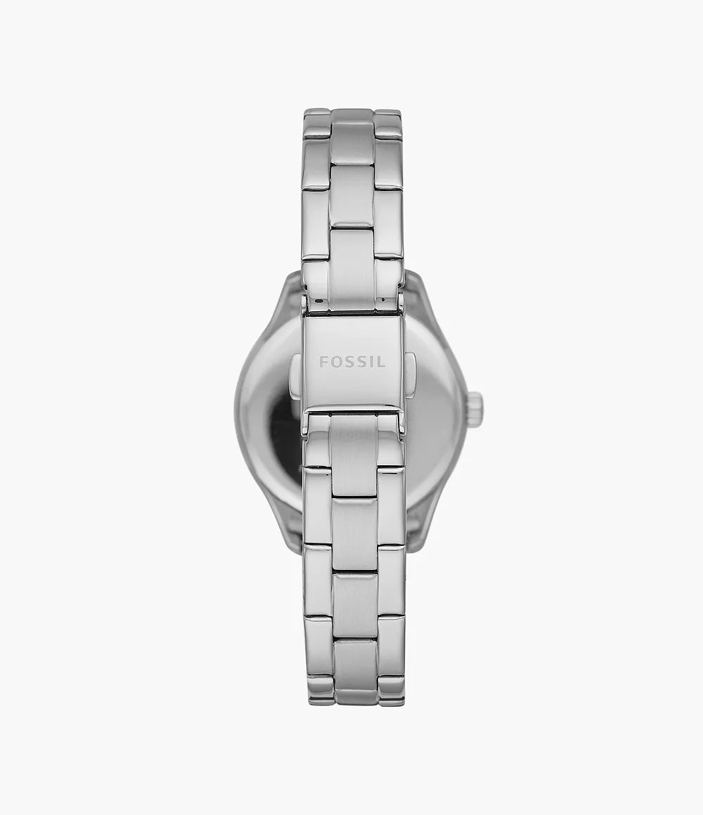 Fossil Rye Three-Hand Date Stainless Steel Watch