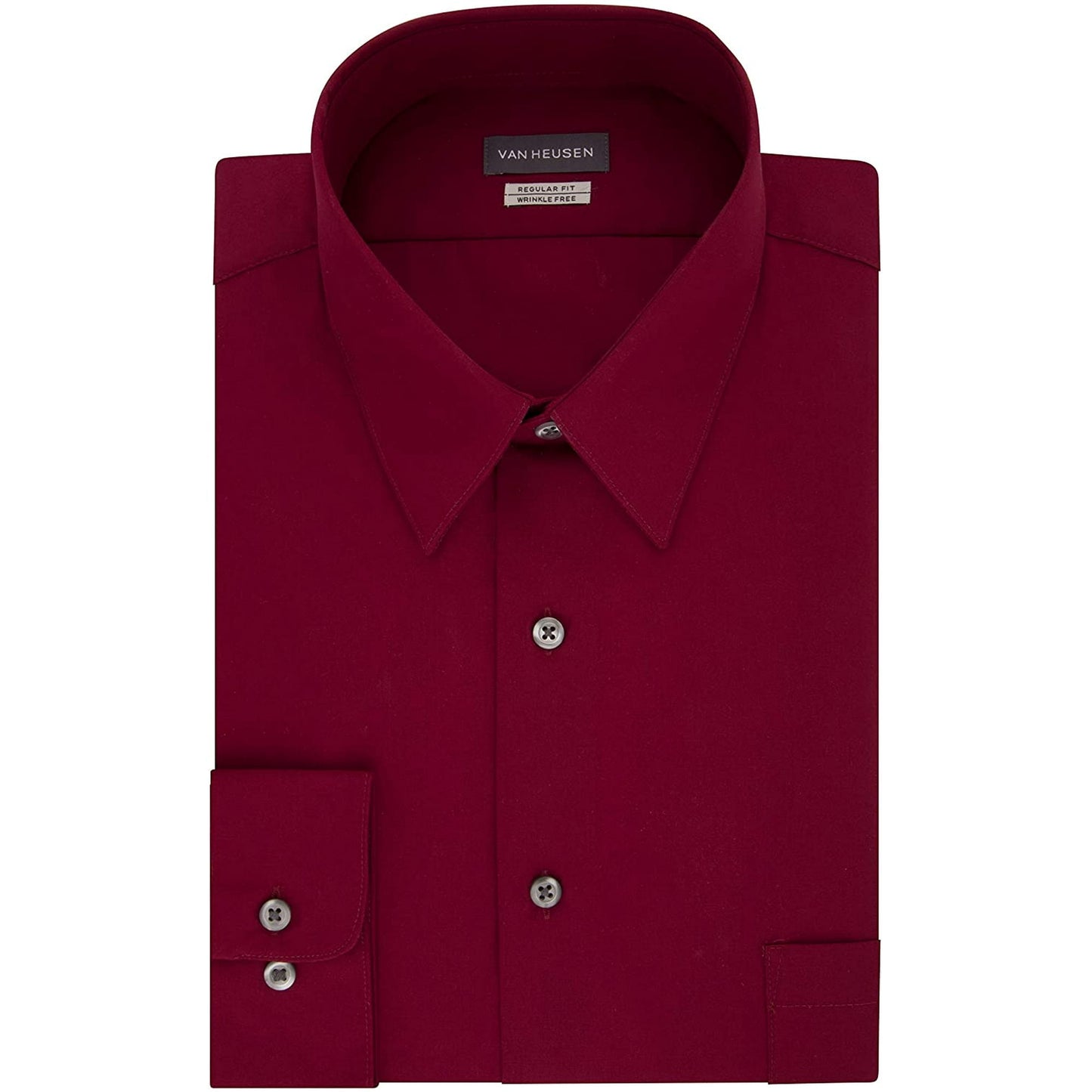 Van Heusen Mens Dress Shirt Fitted Poplin Solid Shirt