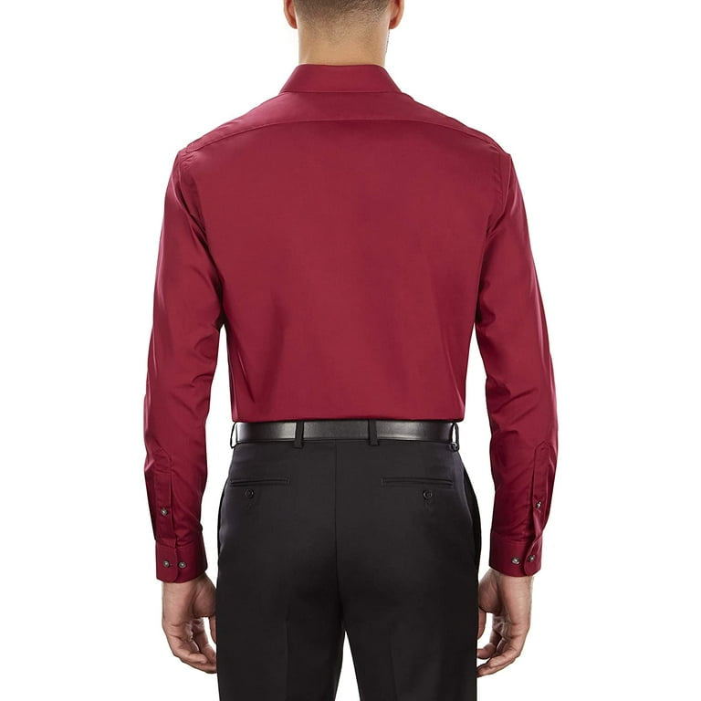 Van Heusen Mens Dress Shirt Fitted Poplin Solid Shirt