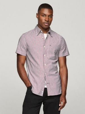 Tommy Hilfiger Slim Fit Short-Sleeve Stripe Poplin Shirt