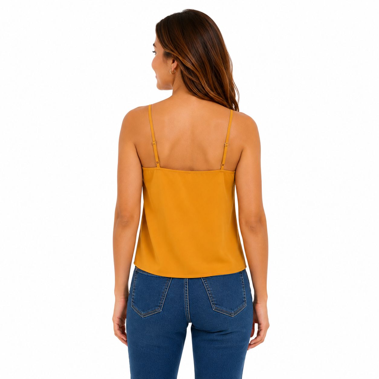 Shinestar Yellow Shineskar blouse has a V-neck and