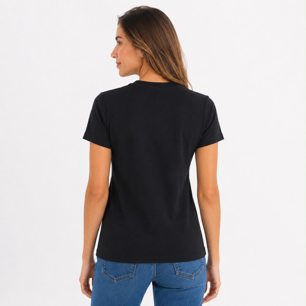 Calvin Klein black t-shirt features a front logo highlighted by bright details