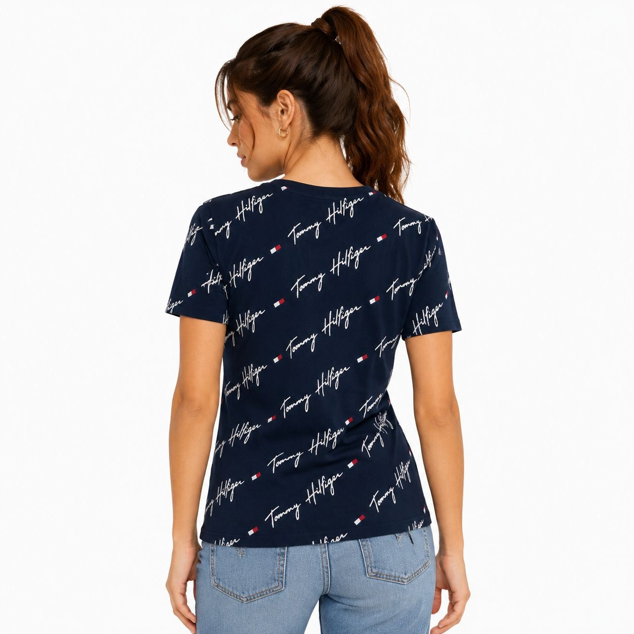 Tommy Hilfiger T-Shirt Repeat Logo Azul Women’s