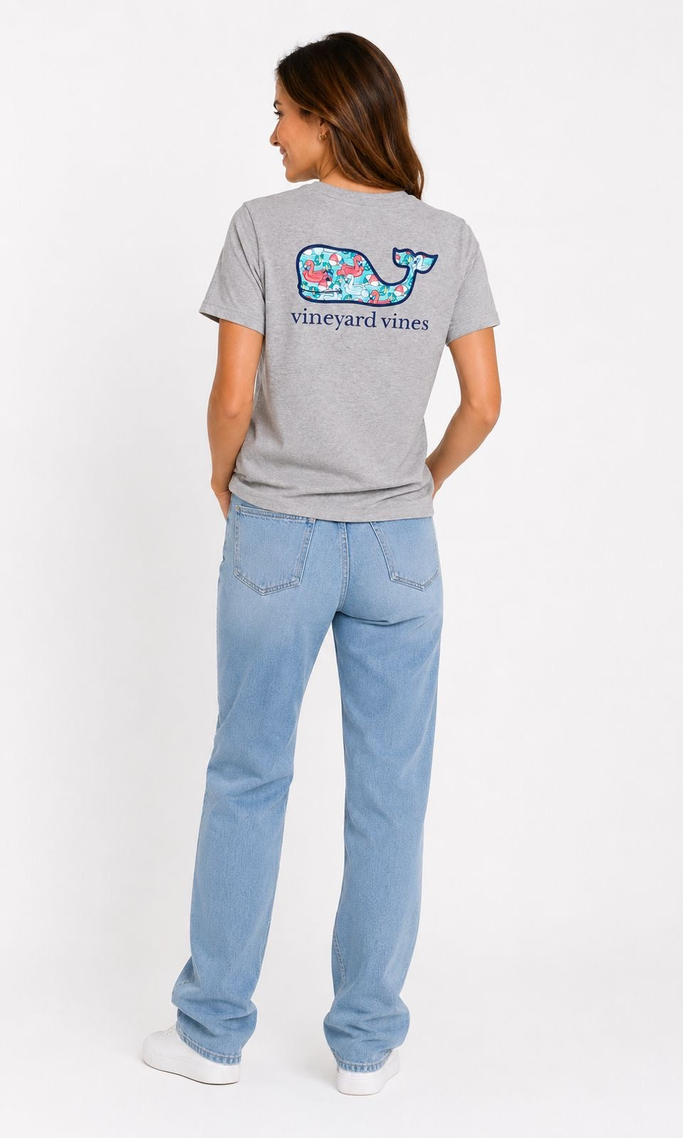 VINEYARD VINES-Gray cotton t-shirt with pocket