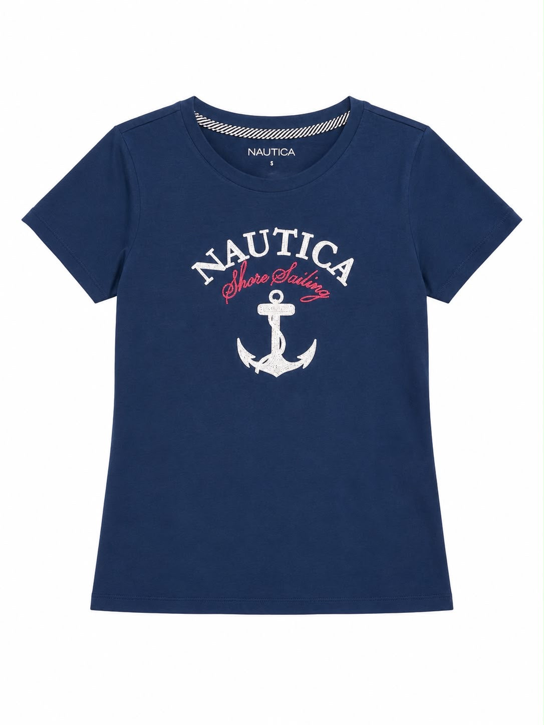 NAUTICA-Navy Blue Short Sleeve Graphic T-Shirt