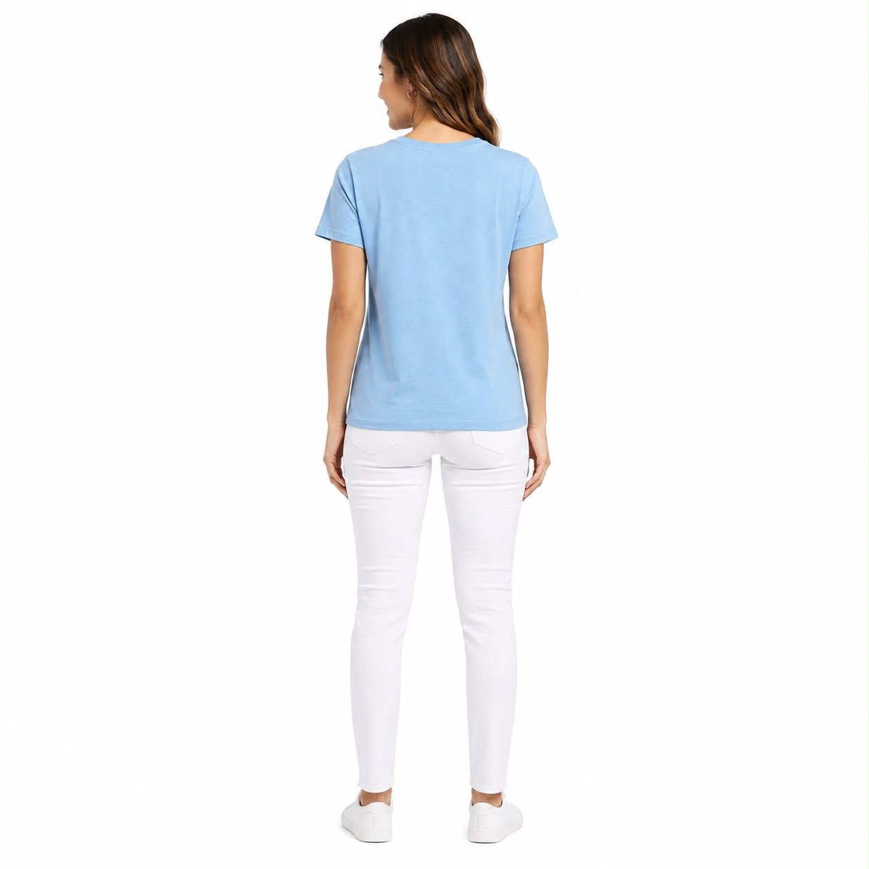 NAUTICA-Light blue round neck t-shirt for women