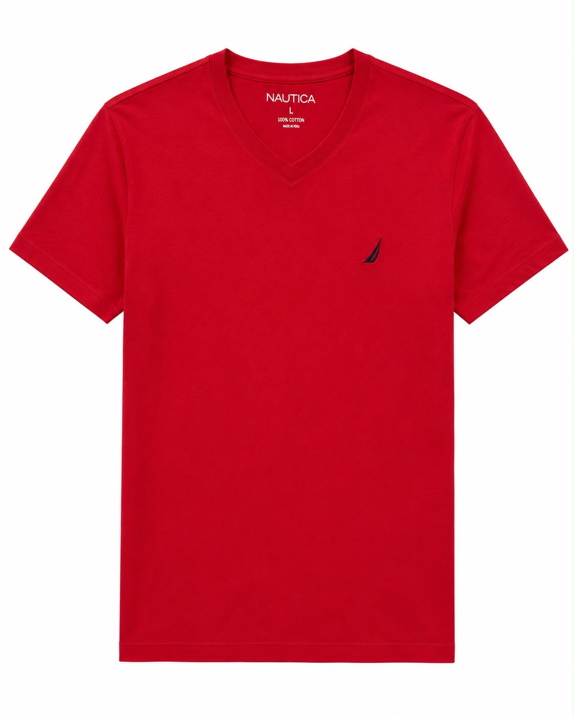 NAUTICA-Men's red V-neck t-shirt