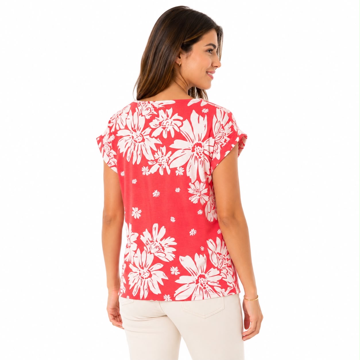 ECLA brand blouse with a striking floral print