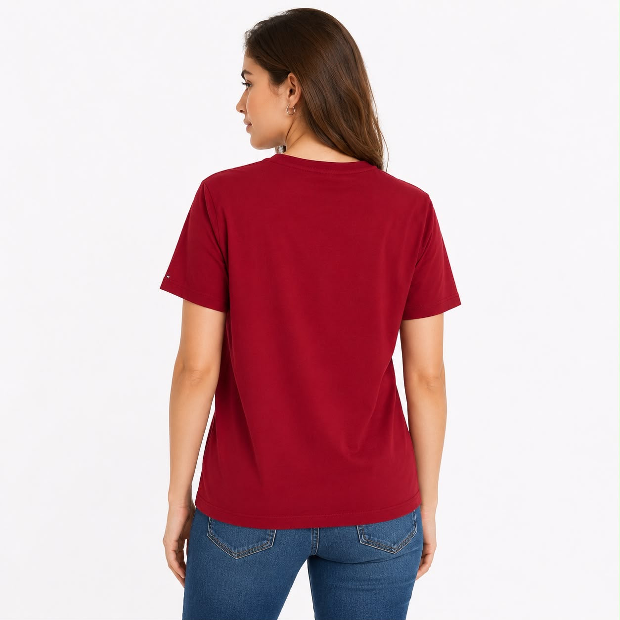 Tommy Hilfiger Embroidered Tricolor Logo T-Shirt Women’s