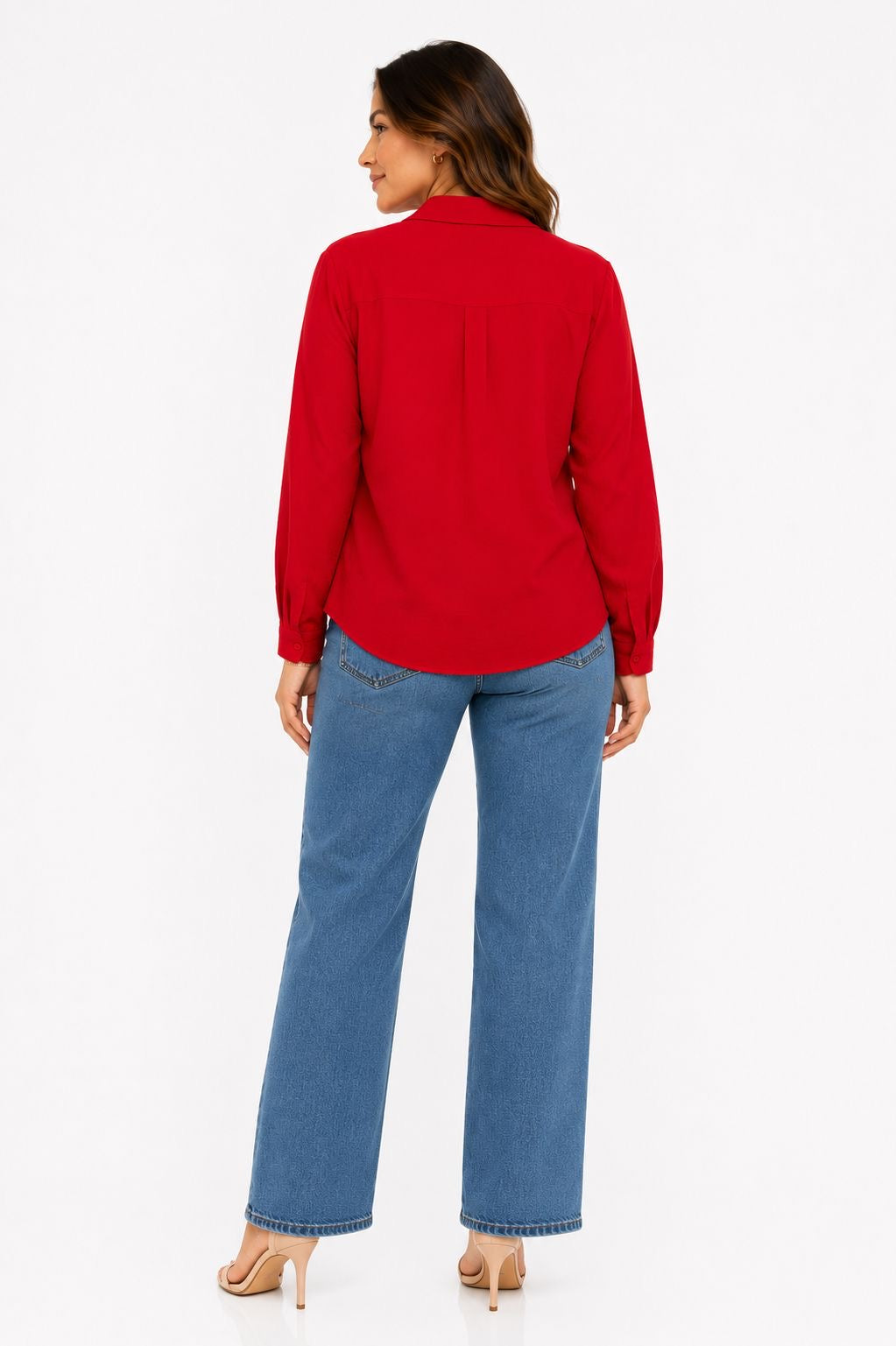 RAFAELLA-"Popover" style blouse or fluid red shirt from the Rafaella brand