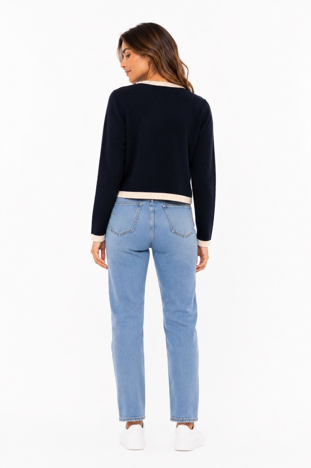 French Connection-Women's Fine Gauge Lightweight Framed Cardigan Sweater