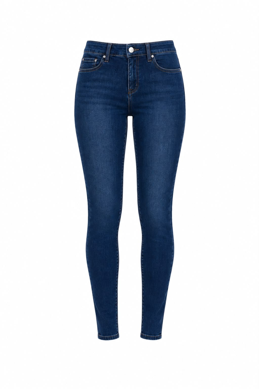 GUESS-High-rise skinny jeans in dark wash denim