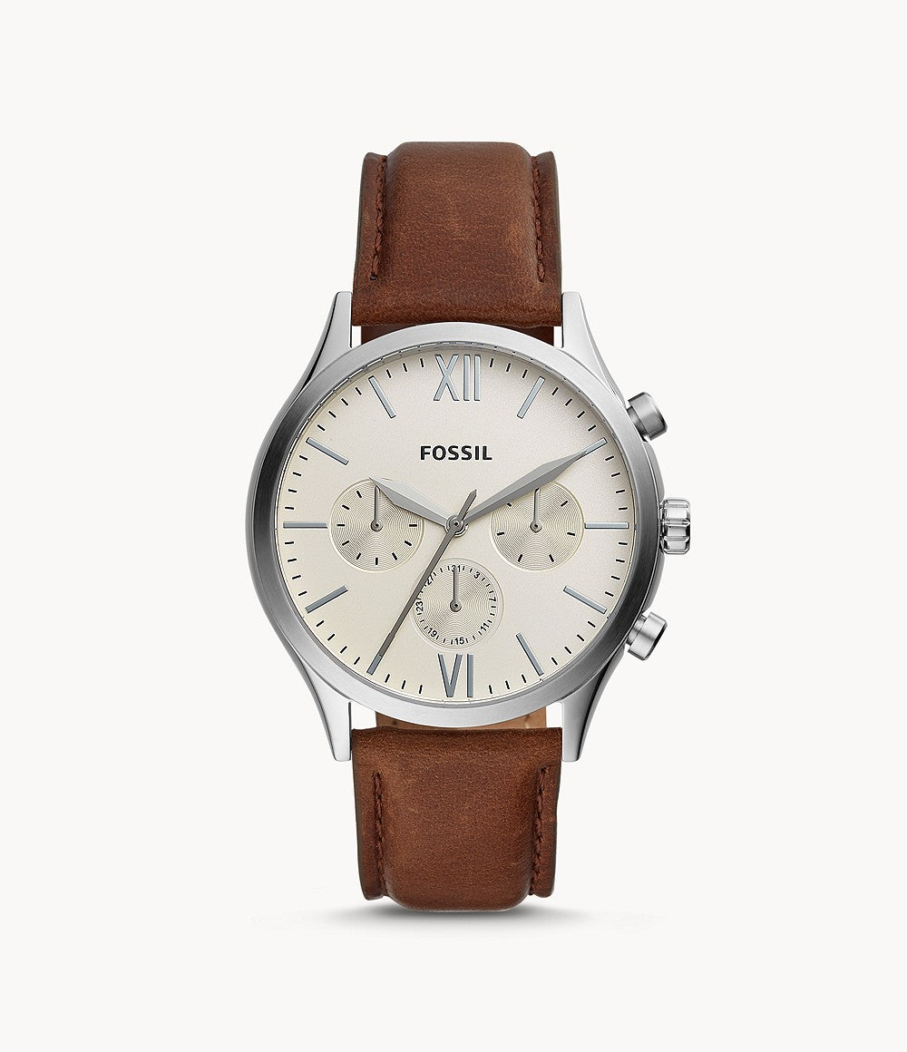 Fossil Brox Multifunction Medium Brown Leather Watch
