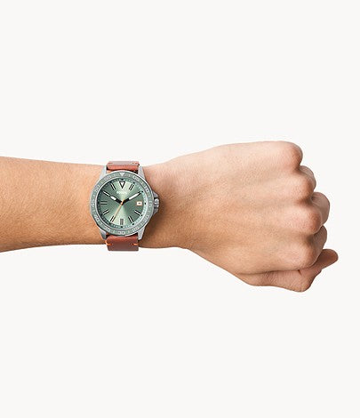 Fossil Bannon Three-Hand Date Brown Leather Watch