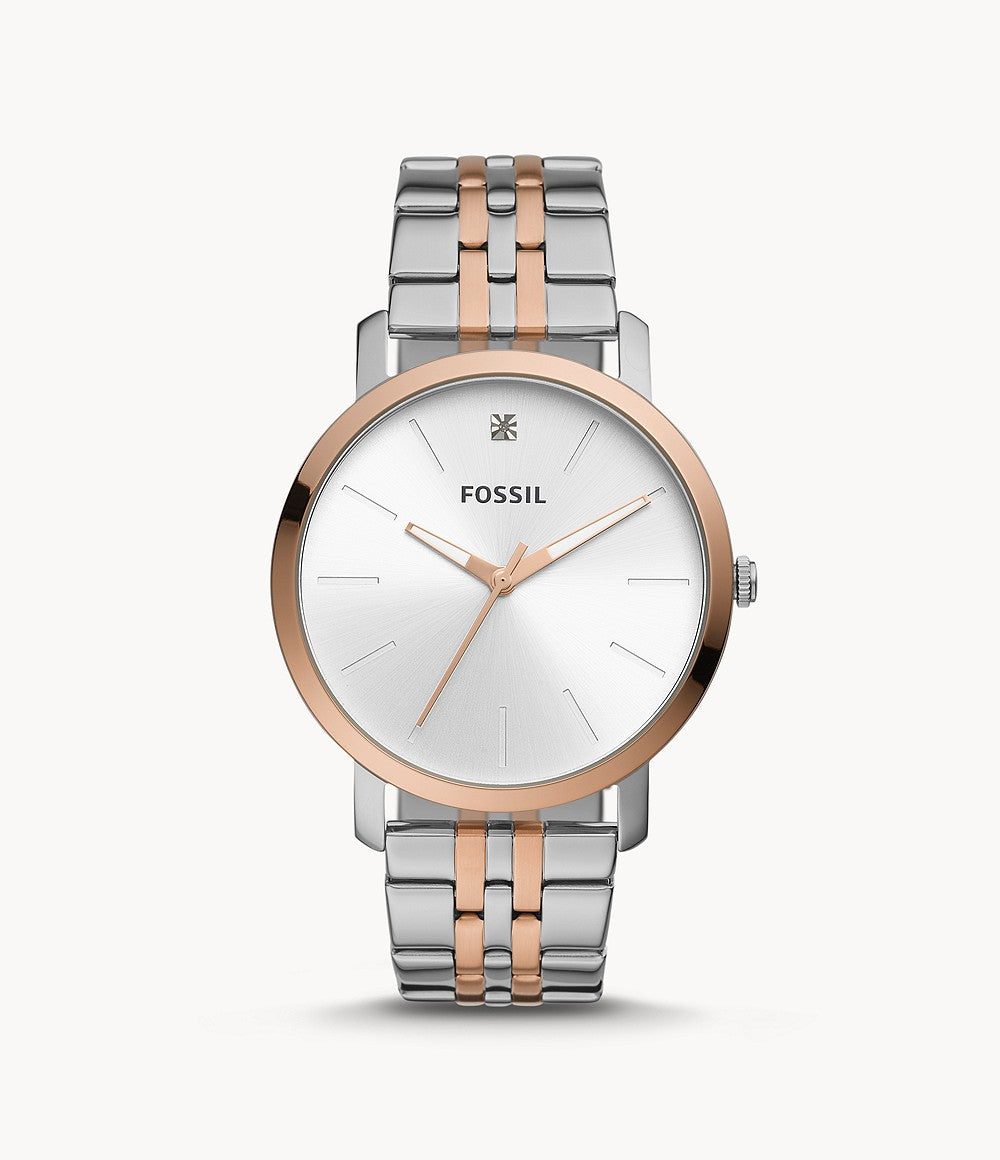 Fossil Lux Luther Three-Hand Stainless Steel Watch