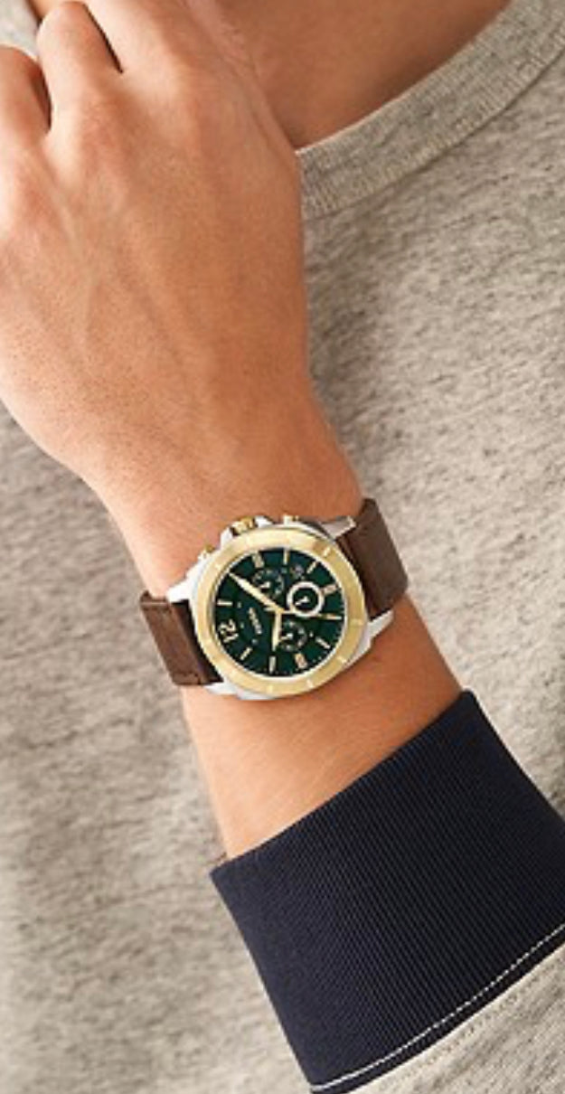 Fossil Privateer Chronograph Medium Brown Leather Watch