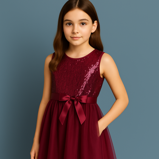 Lilt Girls Sleeveless Sparkly Tulle Dress Christmas Holiday Party Sparkly&nbsp;