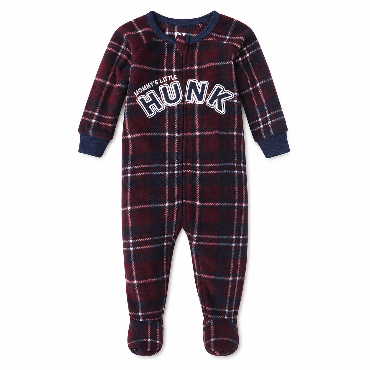 Place Baby And Toddler Boys Plaid Fleece One Piece Pajamas