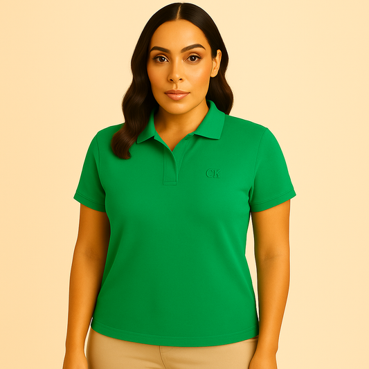 Calvin Klein Jeans Women's Ribbed Short-Sleeve Polo Shirt