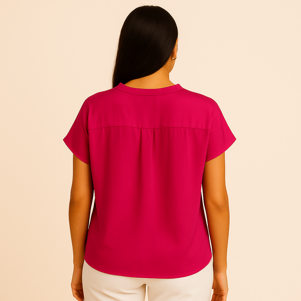 Nicole Miller Crepe Chiffon Dolman Sleeve Blouse