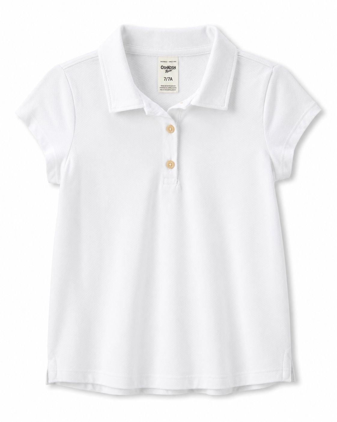 OSHKOSH-White school polo shirt or shirt for girls