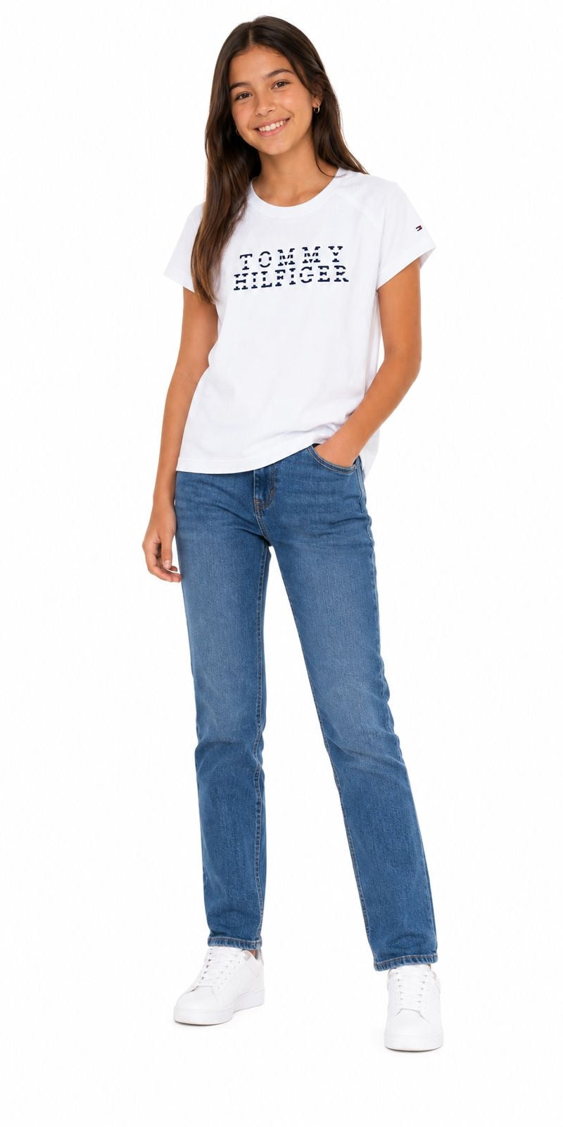 Tommy Hilfiger-Kids' Embroidered Tommy Stripe T-Shirt