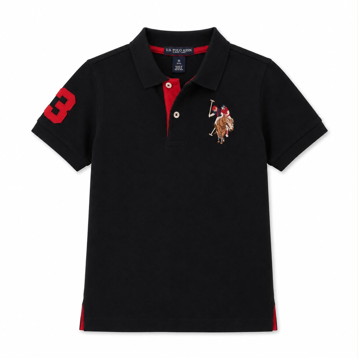 Us Polo Assn Classic black pique polo shirt Boys