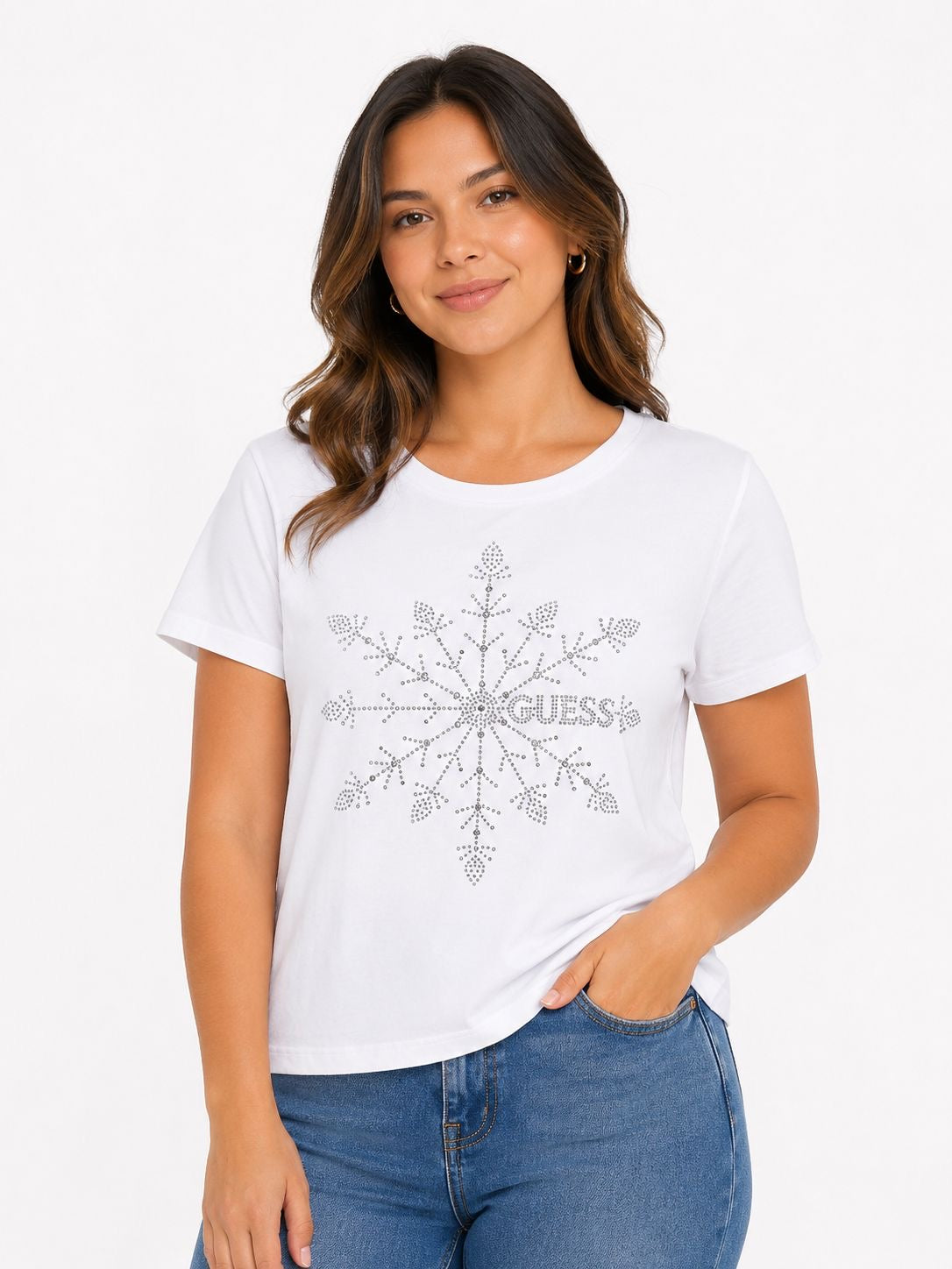 GUESS white short-sleeved t-shirt
