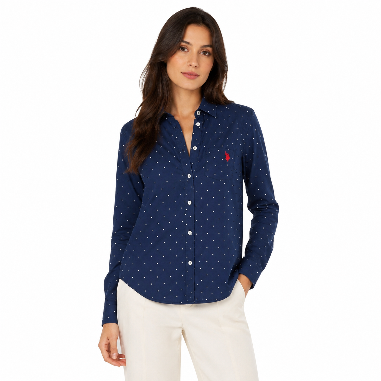 U.S Polo Assn Solid Stretch Poplin Shirt