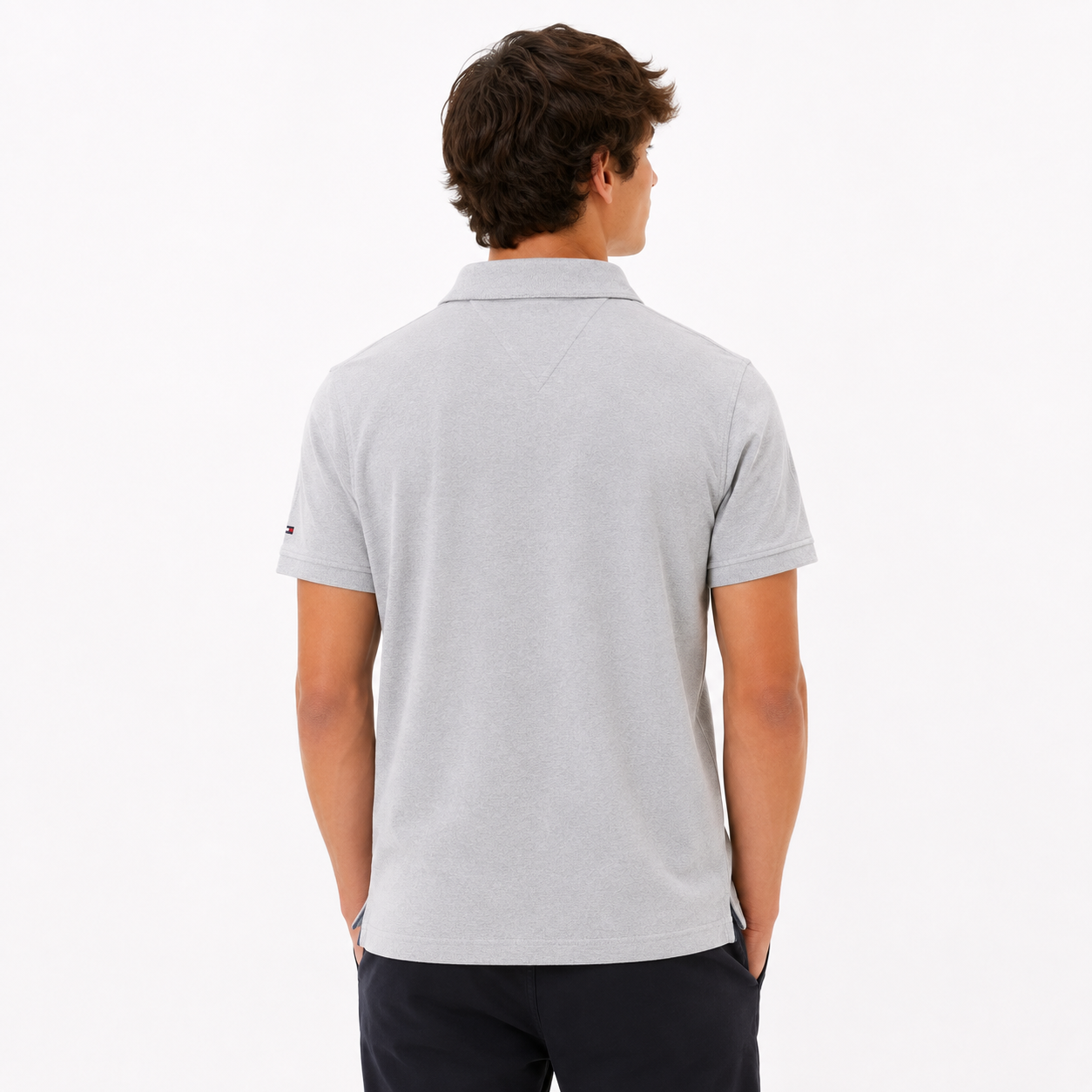 Tommy Hilfiger Men's Grey and White Polo-shirts