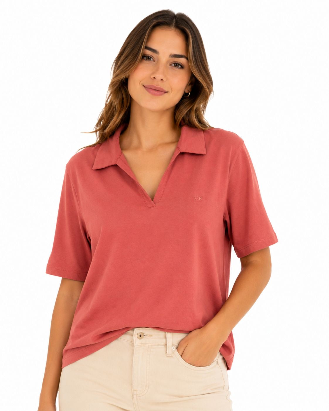CALVIN KLEIN-Women's polo blouse from the Calvin Klein Jeans brand