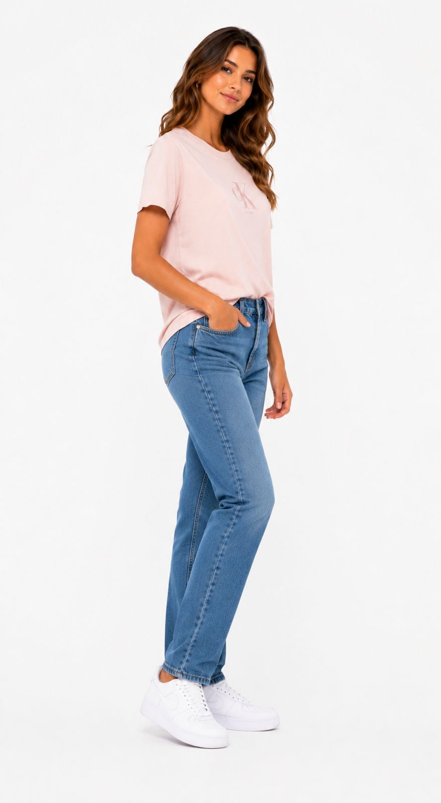 Calvin Klein crew neck t-shirt in light pink