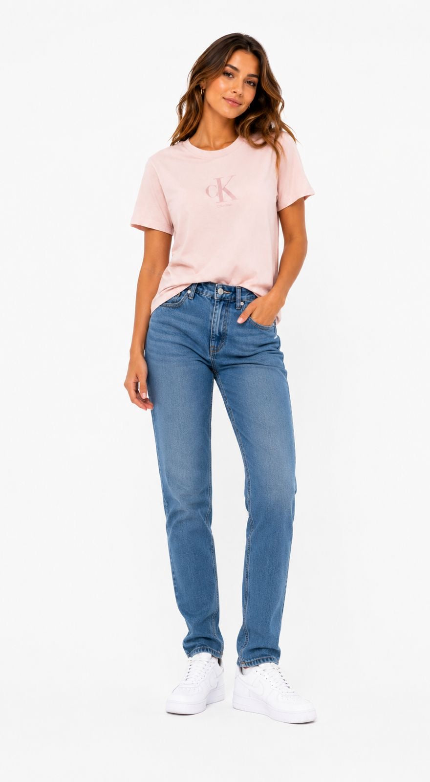 Calvin Klein crew neck t-shirt in light pink