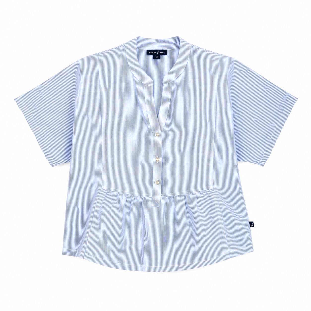 Nautica Striped Popover Linen Shirt