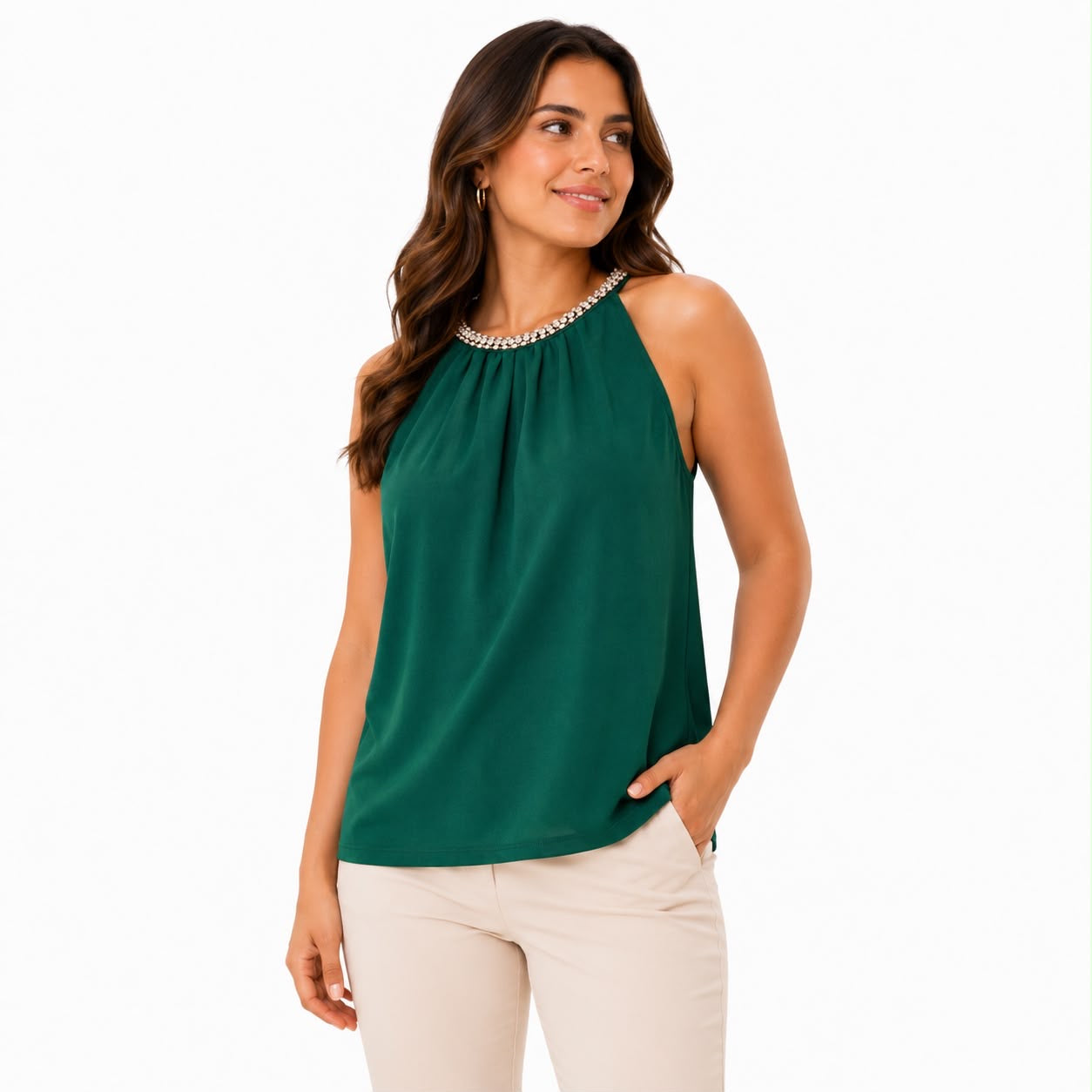 A Love Story Women’s Neck Pearl Blouse