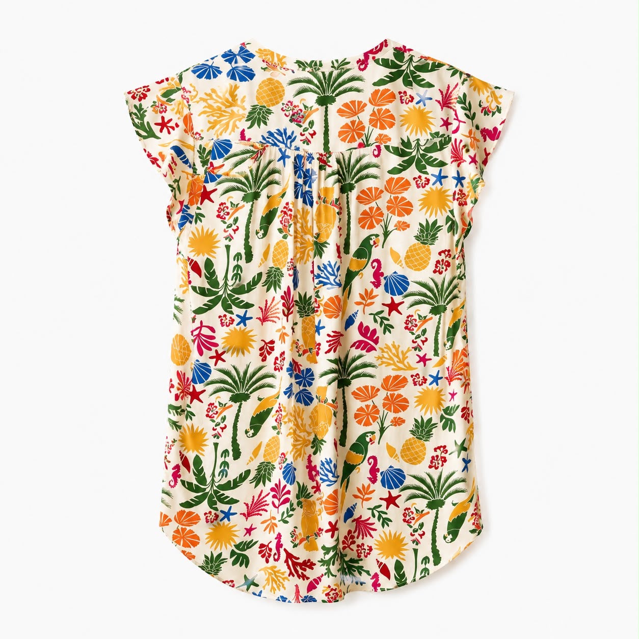 Chaus brand blouse has a vibrant tropical print Women’s