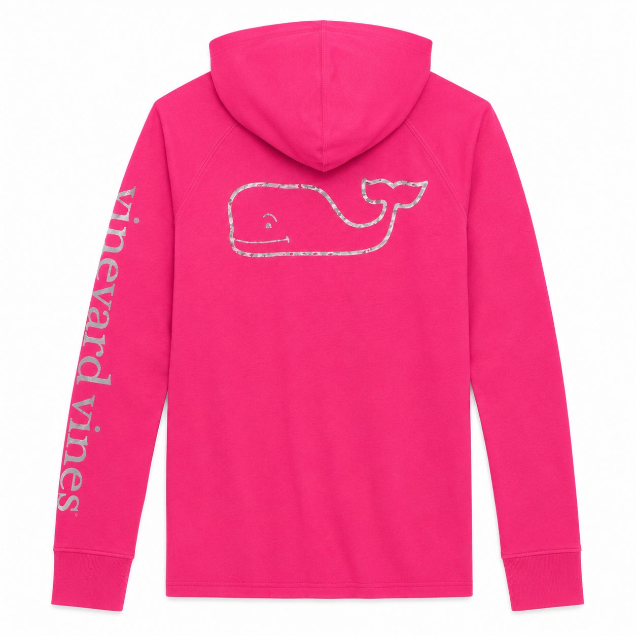 Vineyard Vines Girls Solid Foil Whale Hoodie in Tee