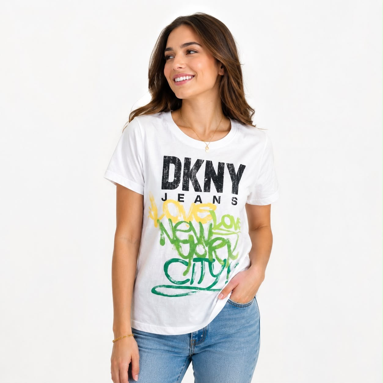 DKNY Kadın Bisiklet Yaka T-Shirt