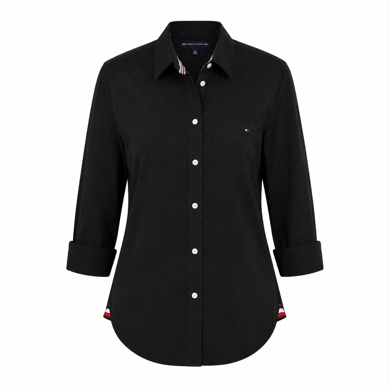 Tommy Hilfiger Women's Cotton Roll-Tab Button-Up Shirt