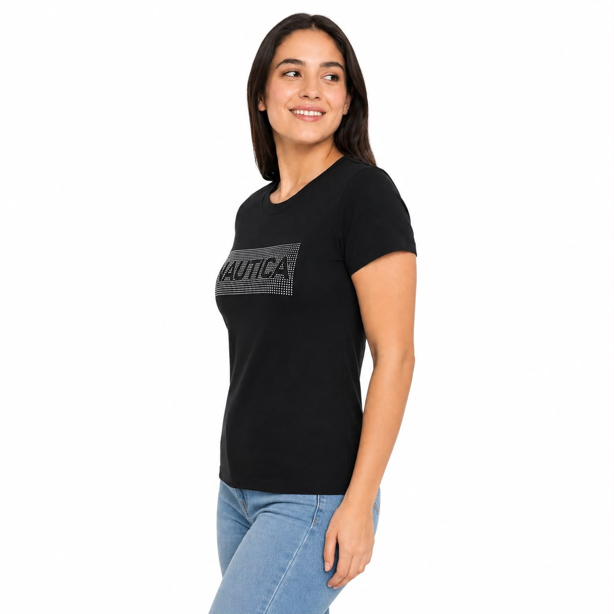 Nautica Rhinestone Logo Graphic T-Shirt