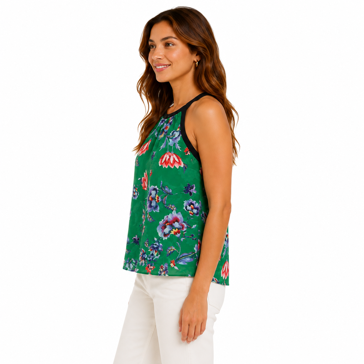Bar III Green blouse with floral print Women’s