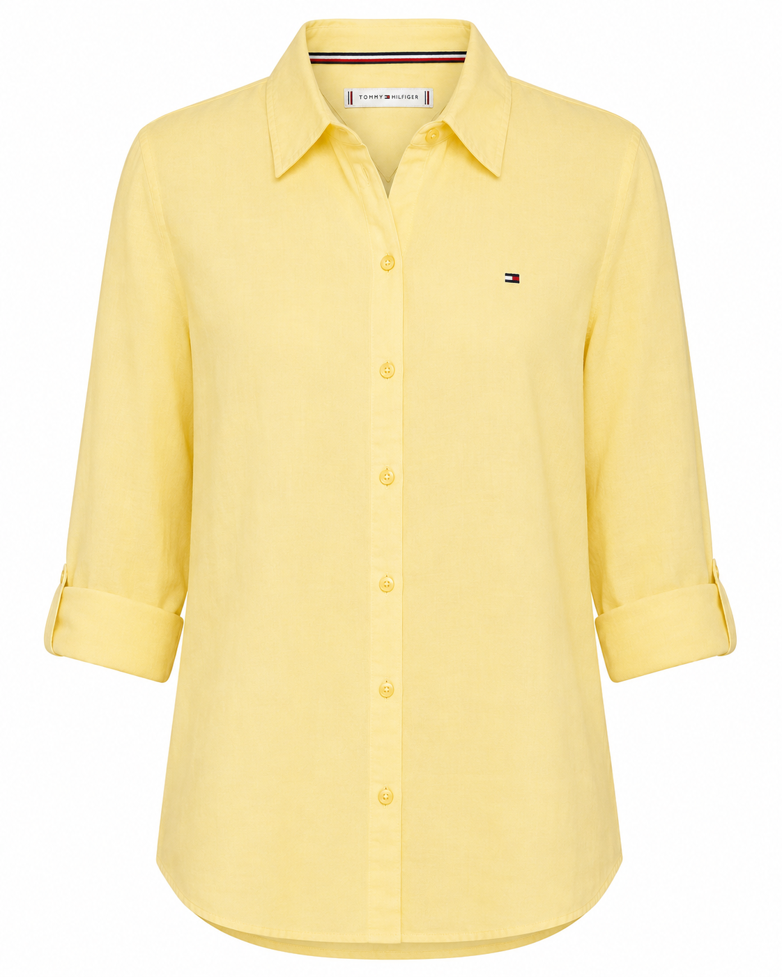 Tommy Hilfiger relaxed-cut yellow linen shirt