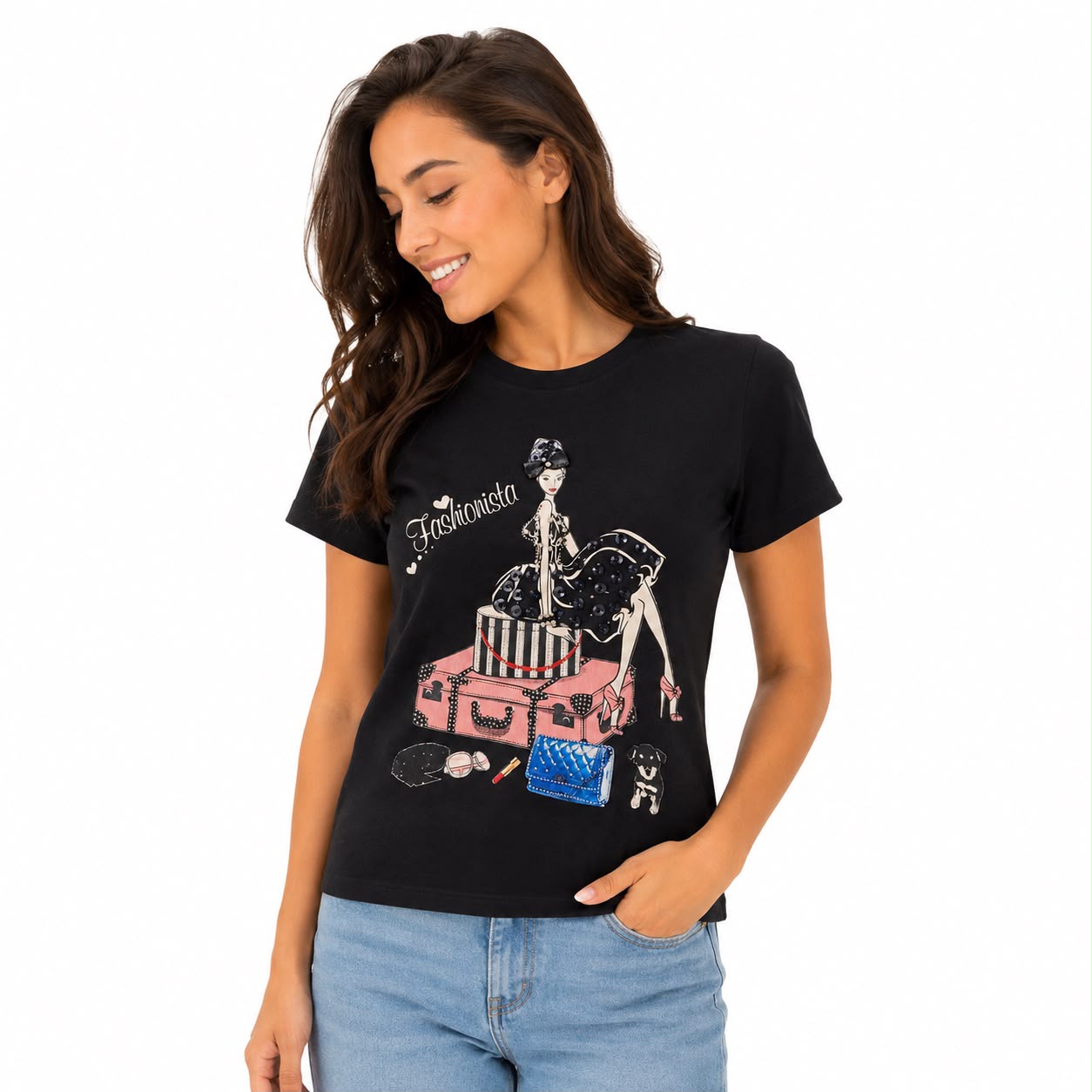 Vinizbena Black graphic t-shirt from the Vinizbene brand Women’s