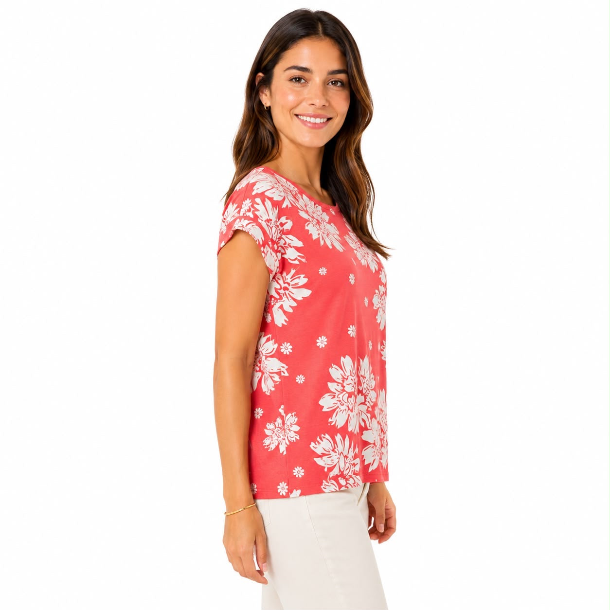 ECLA brand blouse with a striking floral print