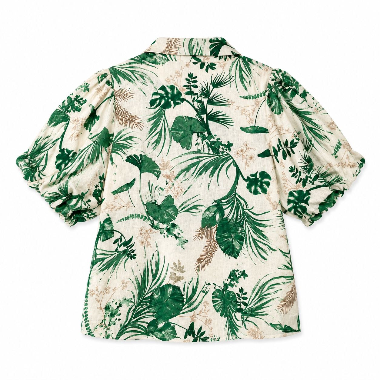 Chenault Shirt blouse with a vibrant tropical print