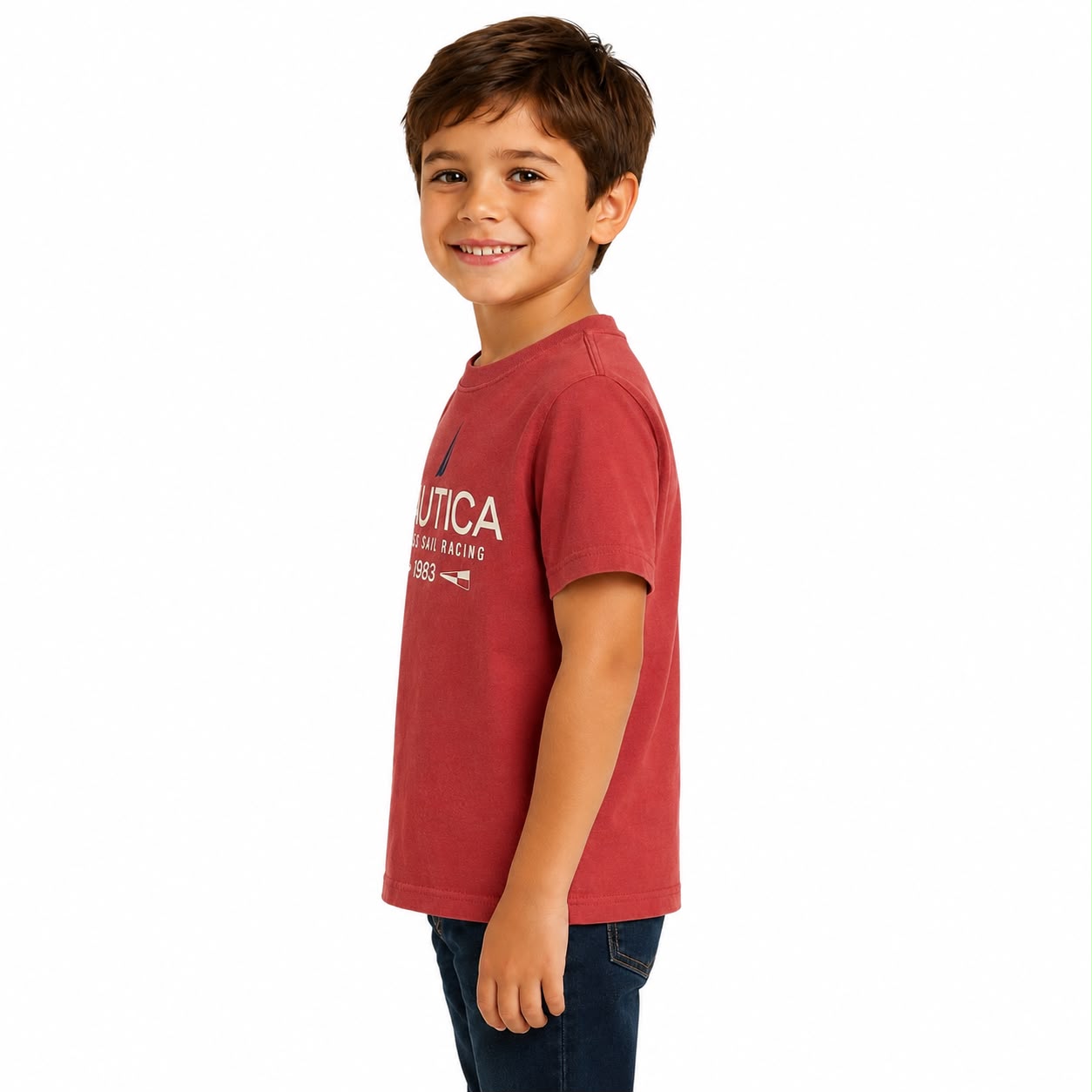 Nautica Little Boys' brand icon Racing Graphic T-Shirt (4-7)