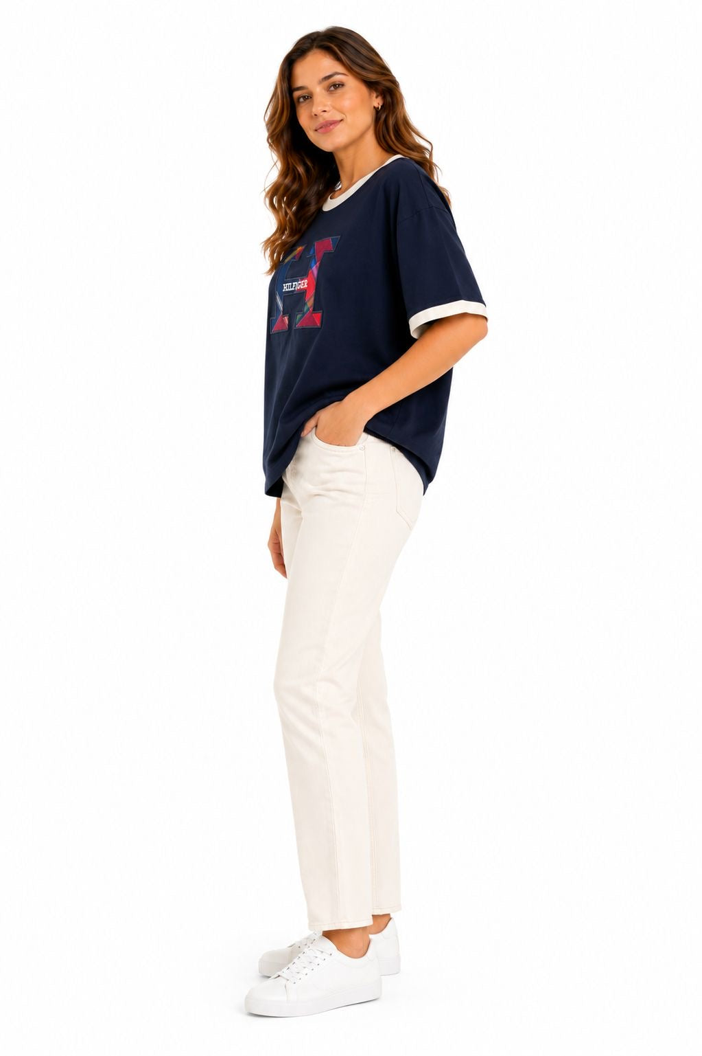 TOMMY HILFIGER-Plaid Monogram Crewneck T-Shirt